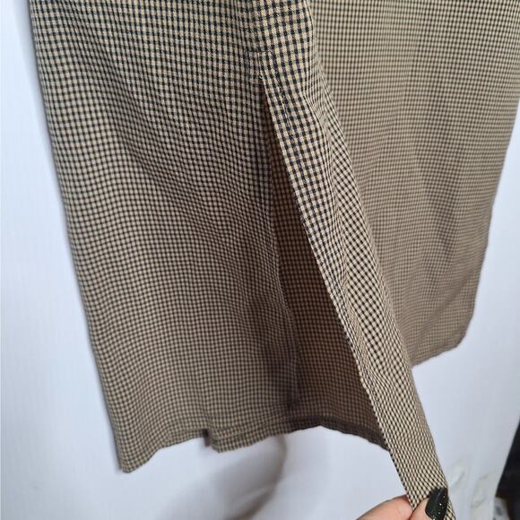 Vintage 90s Gingham Jumper Maxi Dress Large Plaid Academia Cottage Forest Fall - Picture 8 of 11